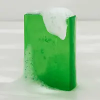 Handmade green aloe bar with lather