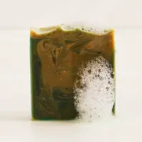 Handmade swirled honey bar with lather