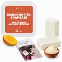 Mango Butter Soap Base tub with finished bars and the recipe book