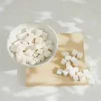 Shea butter soap base cut into cubes, ready to melt