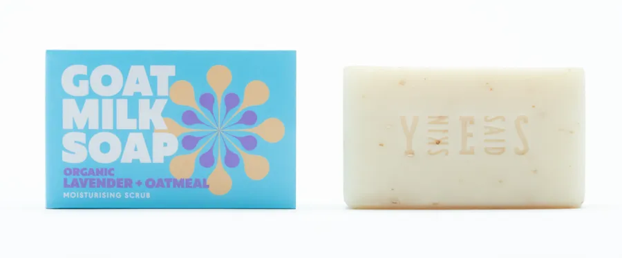 Organic Lavender + Oatmeal goat milk soap box and bar