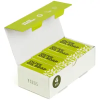 Open 4-pack of Skin Said Yes olive oil soap
