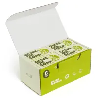 Open 8-pack of Skin Said Yes olive oil soap with boxed bars
