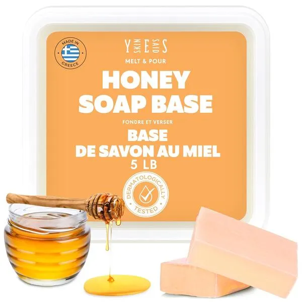 Skin Said Yes Honey Soap Base 5 lb tub with finished bars