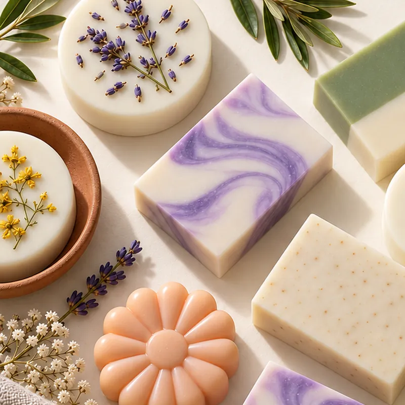 Pastel swirl and flower-topped bars made with an opaque butter base